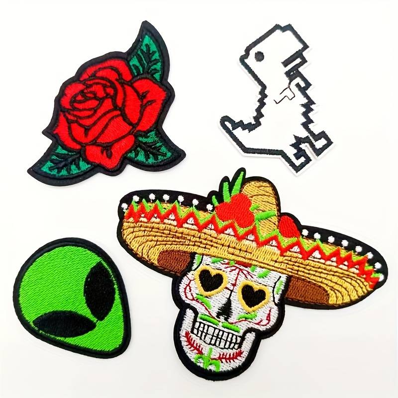 4pcs Iron On Patches, Funny Patch, Sewing Iron-on Transfers For Clothing  Embroidered Clothing Adhesive Patches, DIY T-Shirt Jean Hats Bags Decoration